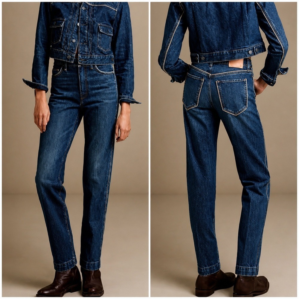 Banana Republic NEW The Roper Leather Trim Vintage Western Straight Jeans SZ 31
